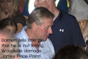 Barnett tells little girl a lie