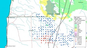 Bushfires Map showing human lit fires in a grid pattern