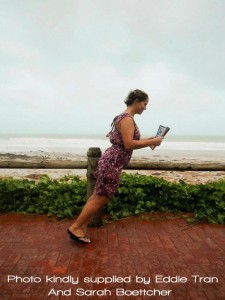 Sarah Boettcher trying to catch up with some reading