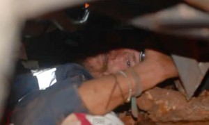 Protestor locked on to woodside vehicle for 6 hours