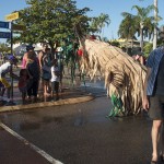 Pandanus talking to little kids at 2015 Shinju Parade